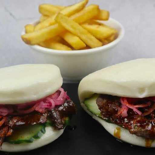 Beef Teriyaki Bun ( 2pcs + fries)